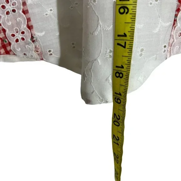 Handmade Gingham Country Top Full Length Skirt Bonnet Set Large - Picture 5 of 9